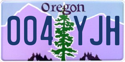 OR license plate 004YJH