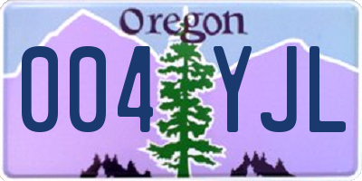 OR license plate 004YJL