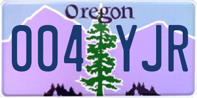 OR license plate 004YJR