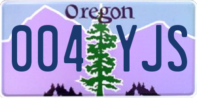 OR license plate 004YJS
