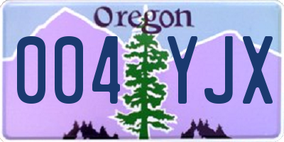OR license plate 004YJX