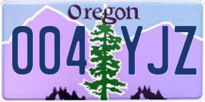 OR license plate 004YJZ