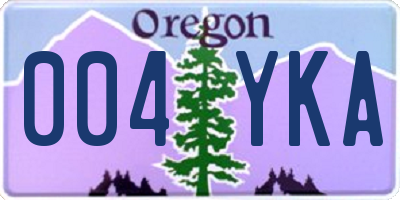 OR license plate 004YKA