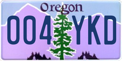 OR license plate 004YKD