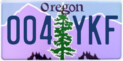 OR license plate 004YKF