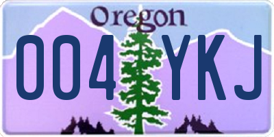 OR license plate 004YKJ
