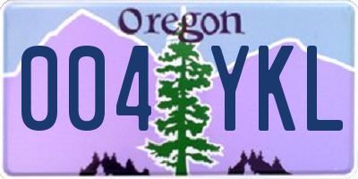 OR license plate 004YKL