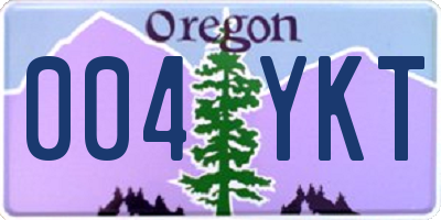 OR license plate 004YKT