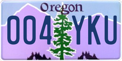 OR license plate 004YKU