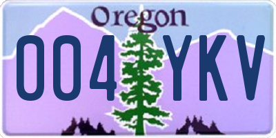OR license plate 004YKV