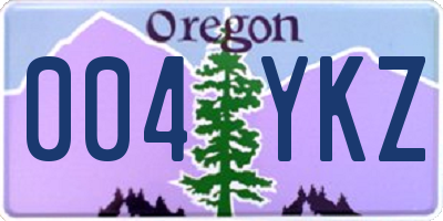 OR license plate 004YKZ