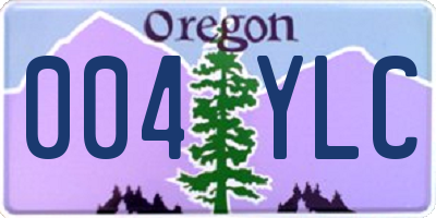 OR license plate 004YLC