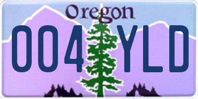 OR license plate 004YLD