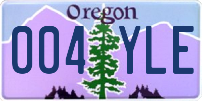 OR license plate 004YLE