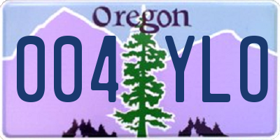 OR license plate 004YLO
