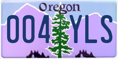 OR license plate 004YLS