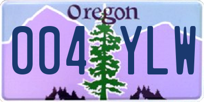 OR license plate 004YLW