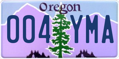 OR license plate 004YMA