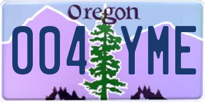 OR license plate 004YME