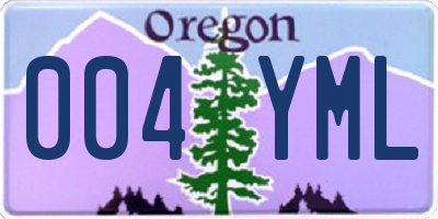 OR license plate 004YML