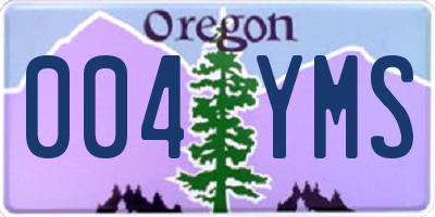 OR license plate 004YMS