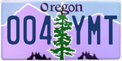 OR license plate 004YMT