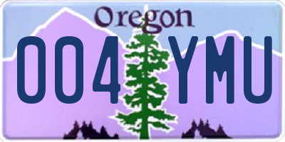 OR license plate 004YMU