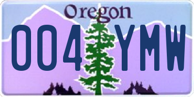 OR license plate 004YMW