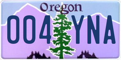 OR license plate 004YNA