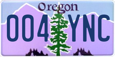 OR license plate 004YNC