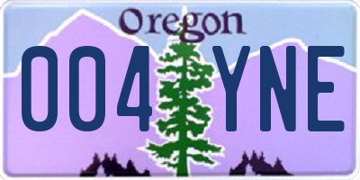 OR license plate 004YNE