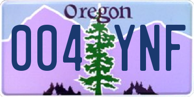 OR license plate 004YNF