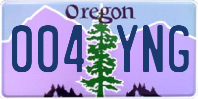 OR license plate 004YNG