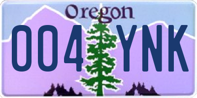 OR license plate 004YNK