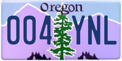 OR license plate 004YNL