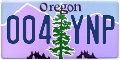 OR license plate 004YNP