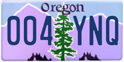 OR license plate 004YNQ
