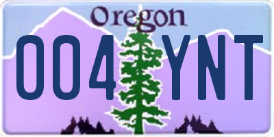 OR license plate 004YNT