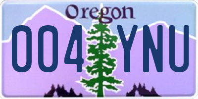 OR license plate 004YNU