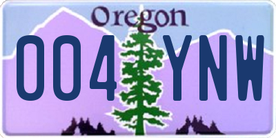 OR license plate 004YNW