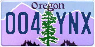 OR license plate 004YNX
