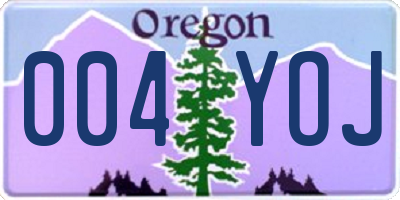 OR license plate 004YOJ