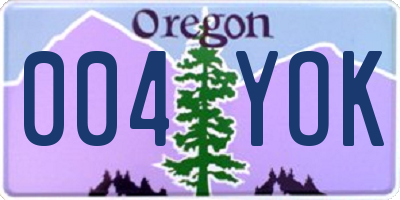 OR license plate 004YOK