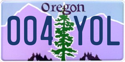 OR license plate 004YOL