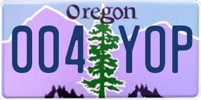 OR license plate 004YOP