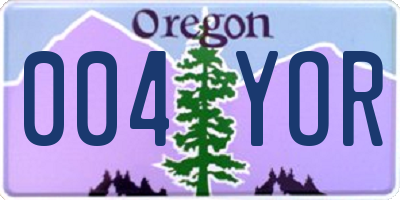 OR license plate 004YOR
