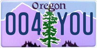 OR license plate 004YOU