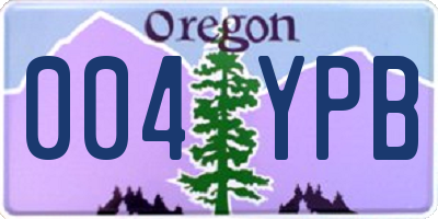 OR license plate 004YPB