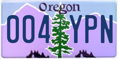 OR license plate 004YPN