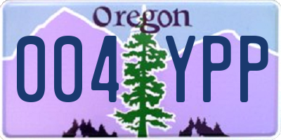 OR license plate 004YPP